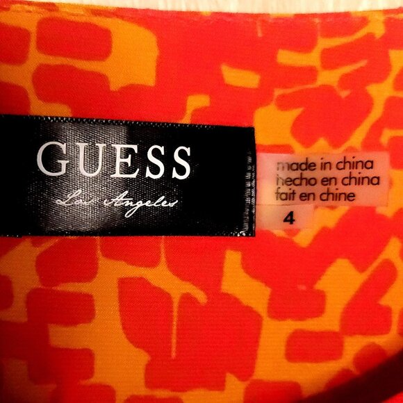 Guess Womens Orange Pink Sleeveless Sheath Dress 4 - Picture 4 of 6